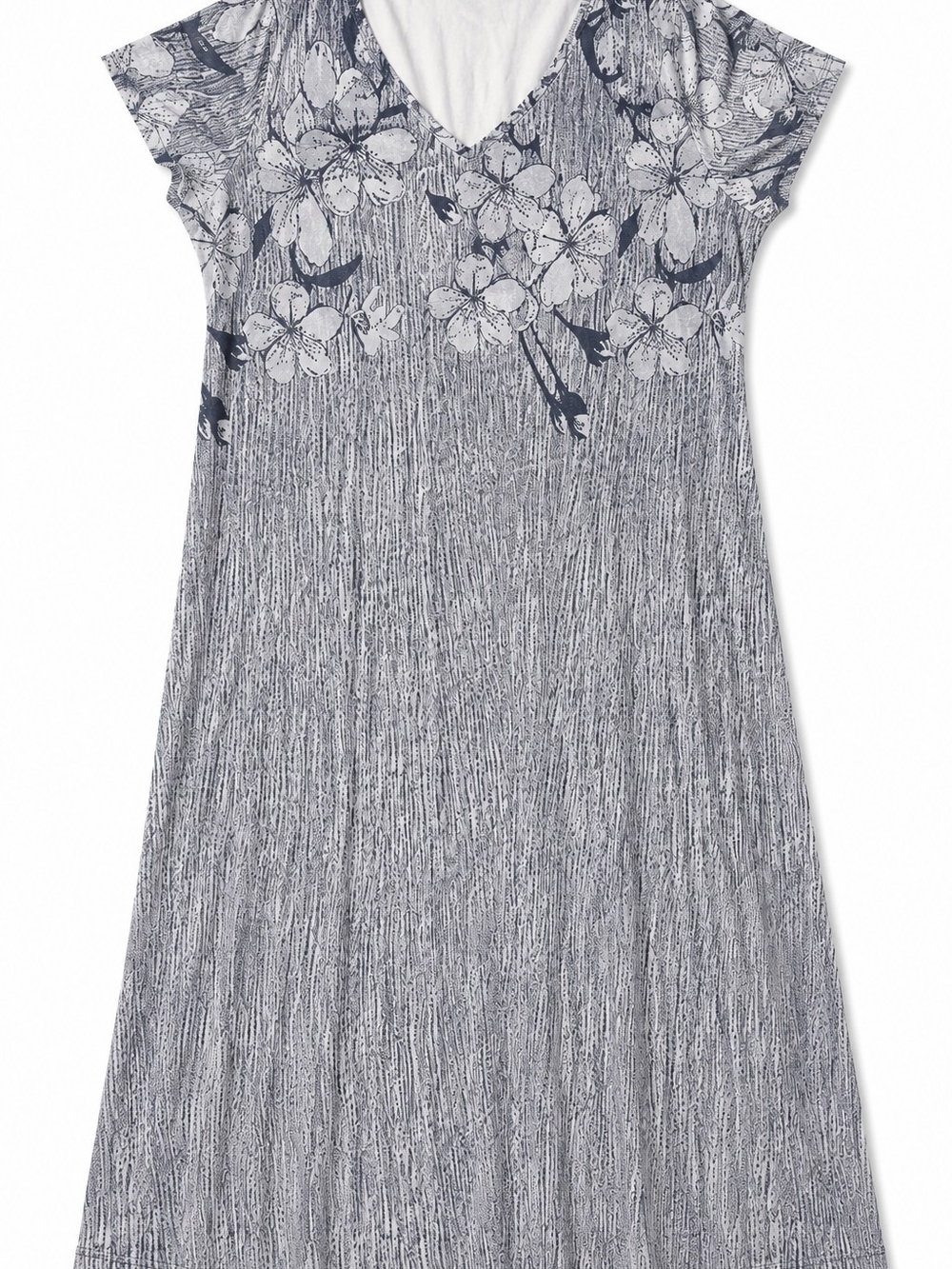 SHEIN Gray Blue Floral V-Neck Dress – Size XXL – New